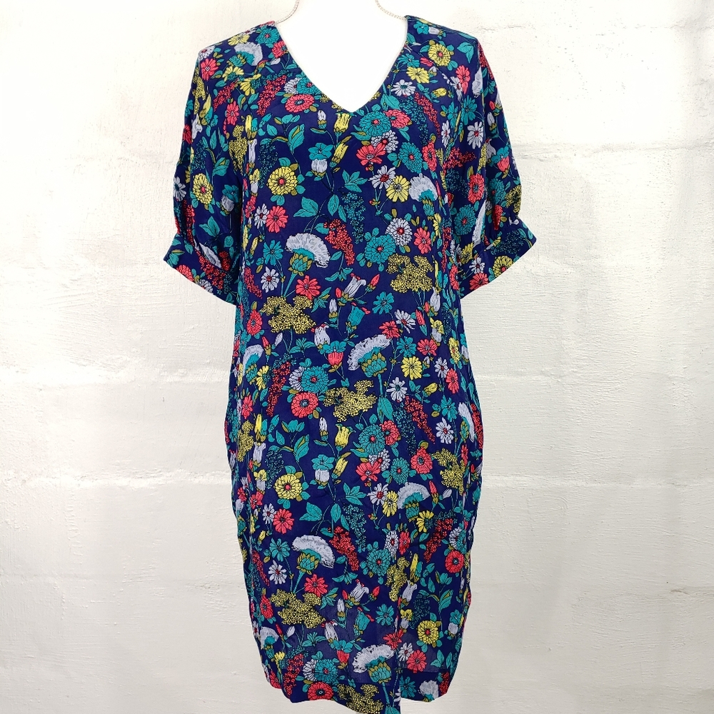FRENCH CONNECTION FLORAL SILK PULLOVER DRESS (655) - Picture 10 of 15